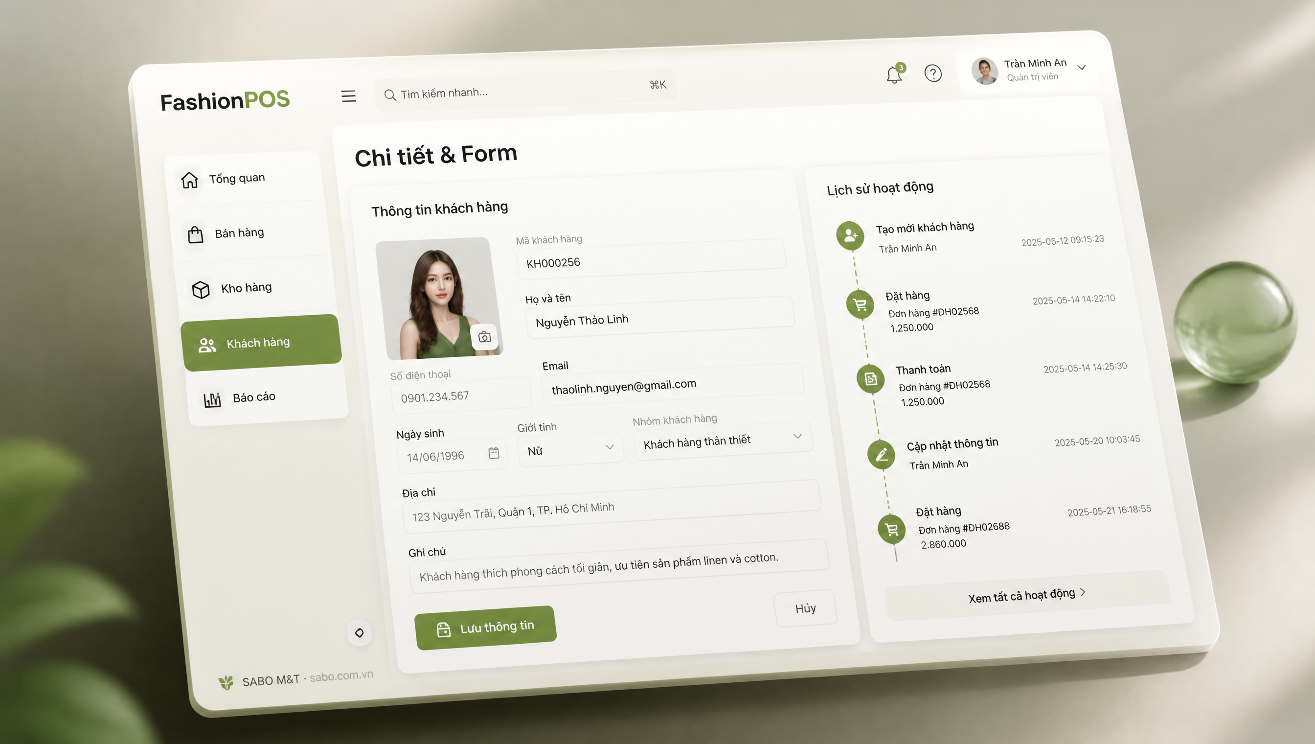 Giao diện web cửa hàng thời trang — màn 3