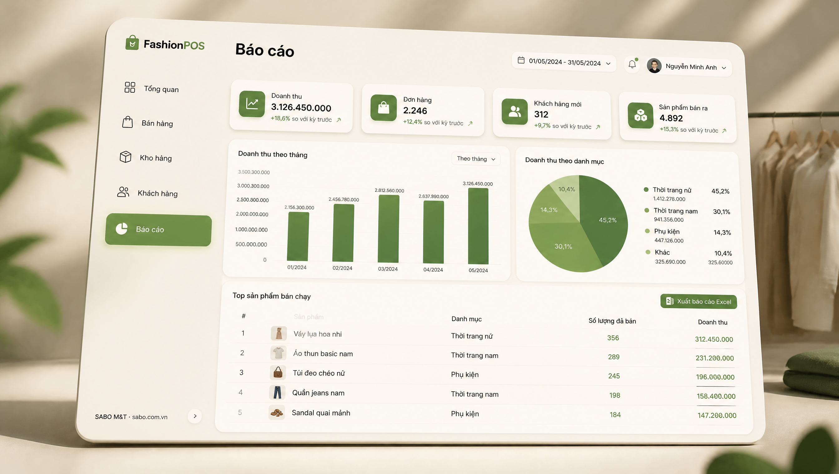 Giao diện web cửa hàng thời trang — màn 5