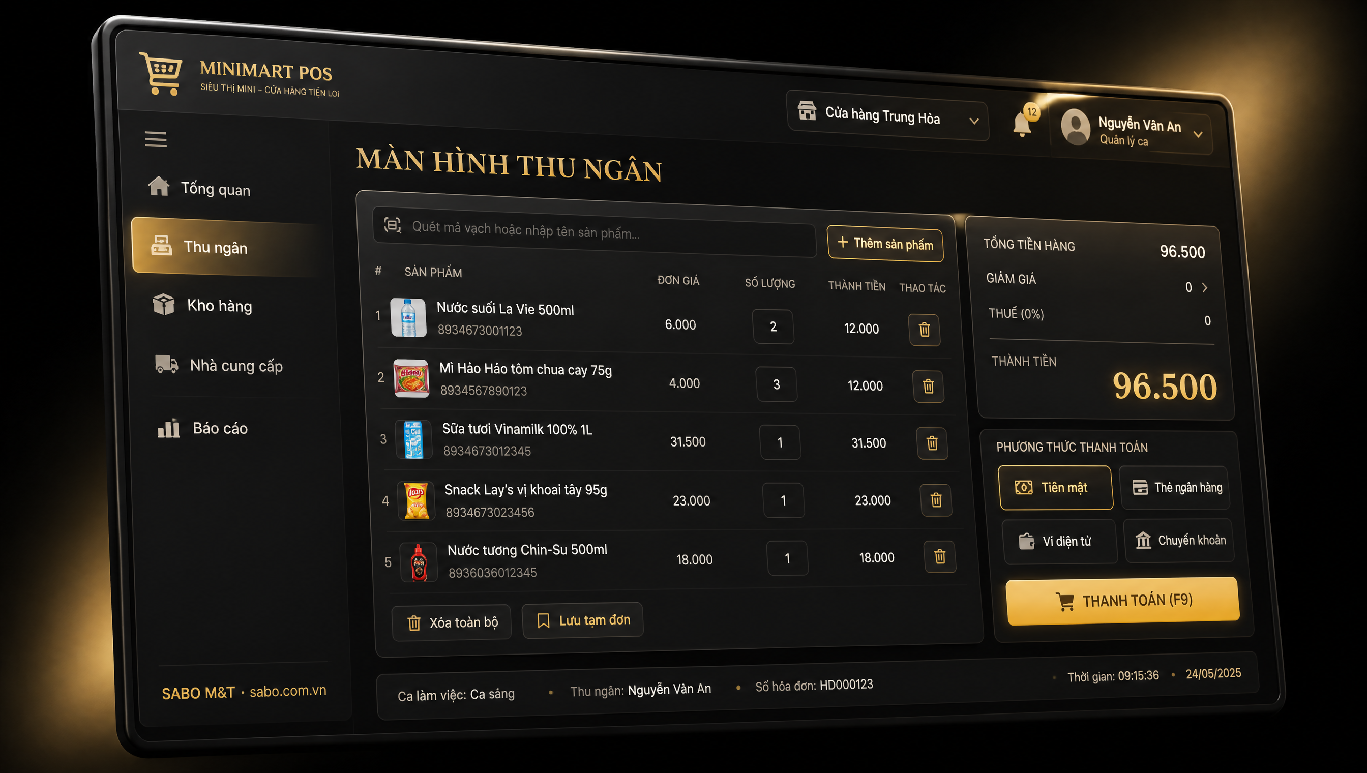 Giao diện web siêu thị mini – cửa hàng tiện lợi — màn 4