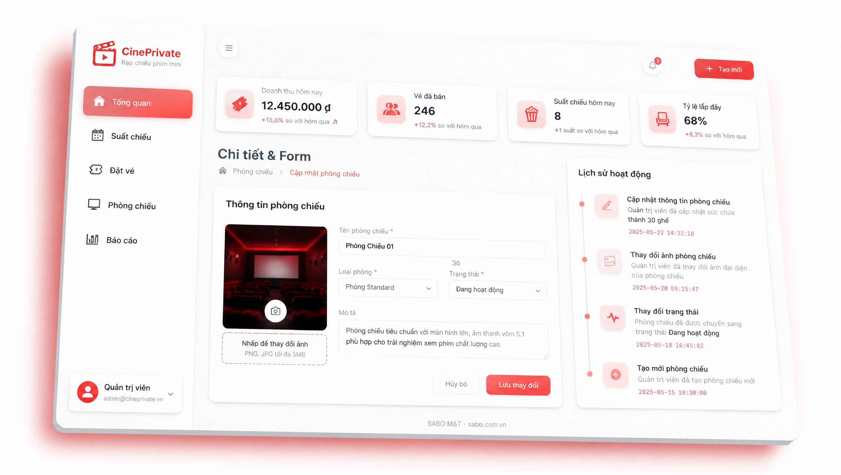 Giao diện web rạp chiếu phim mini — màn 3