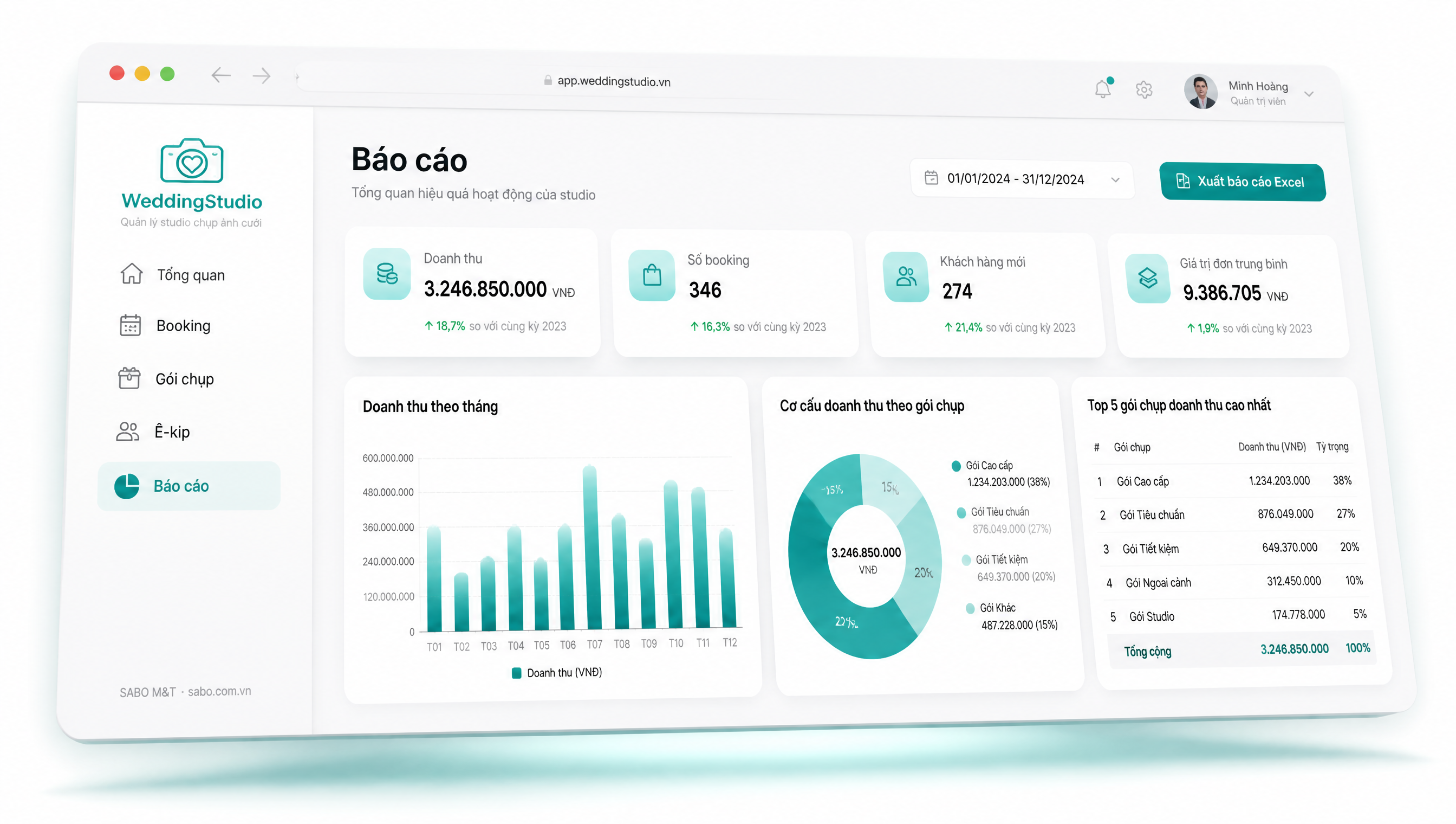 Giao diện web studio chụp ảnh cưới — màn 5