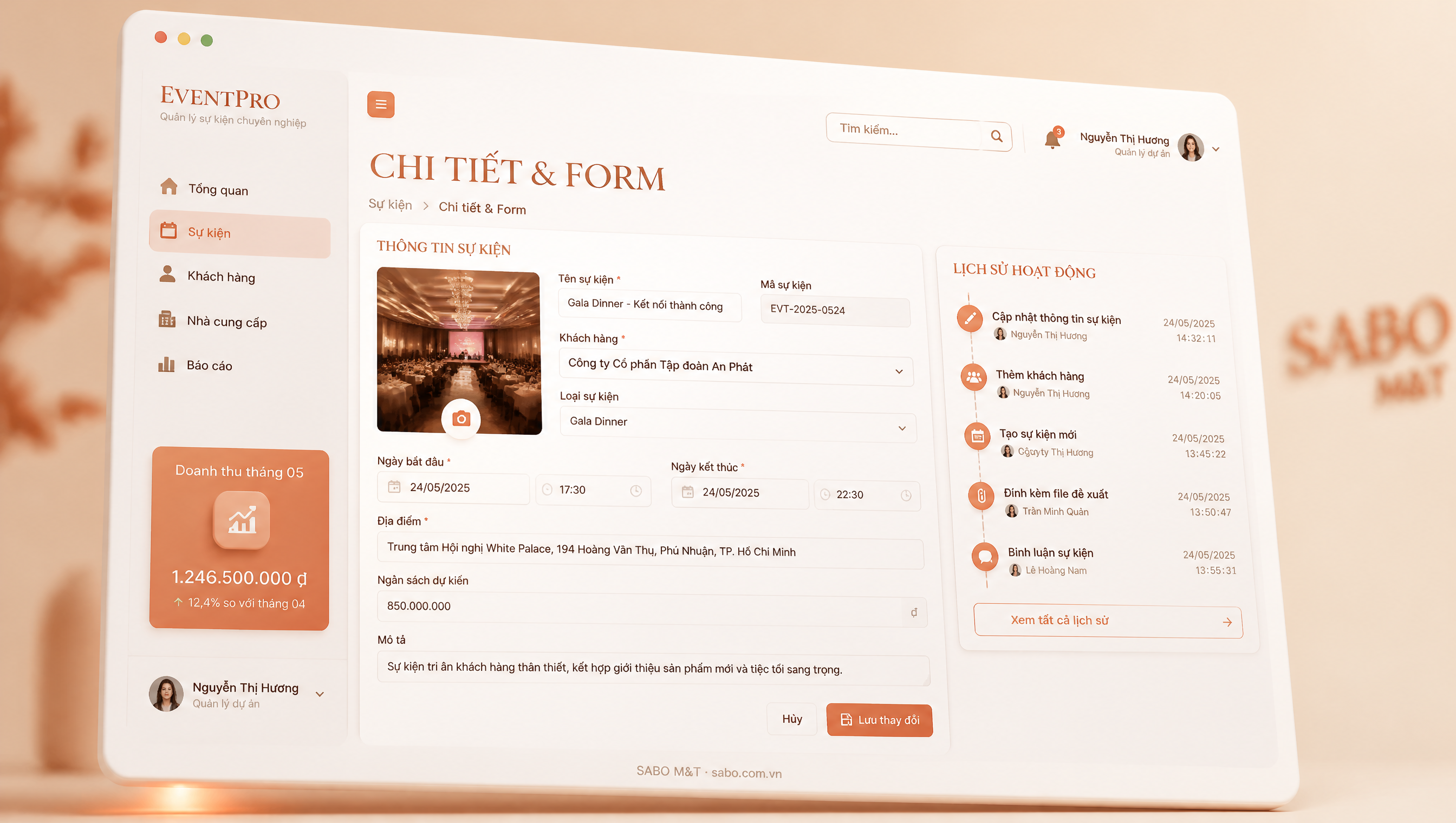 Giao diện web công ty tổ chức sự kiện — màn 3