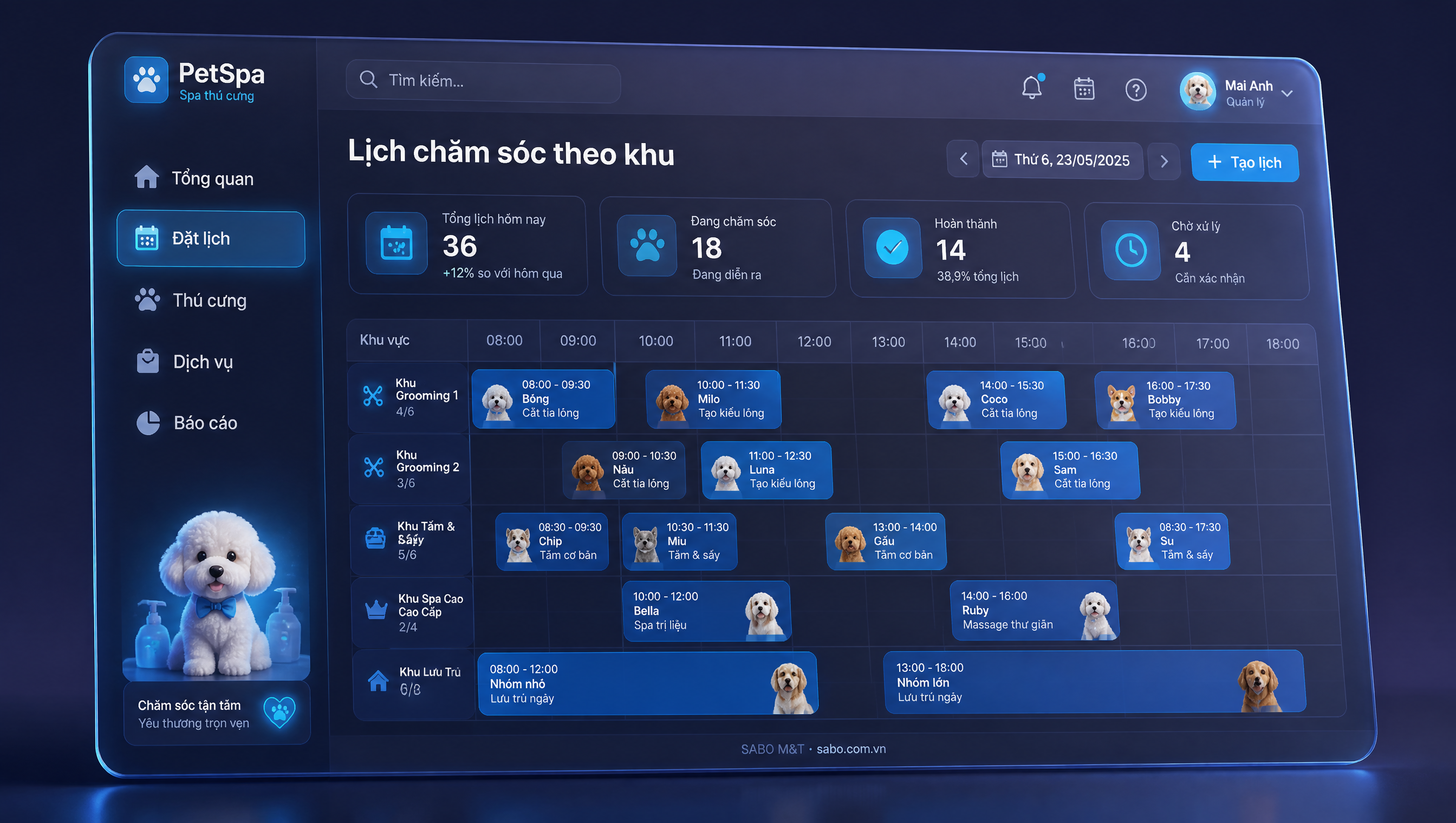 Giao diện web spa thú cưng — màn 4