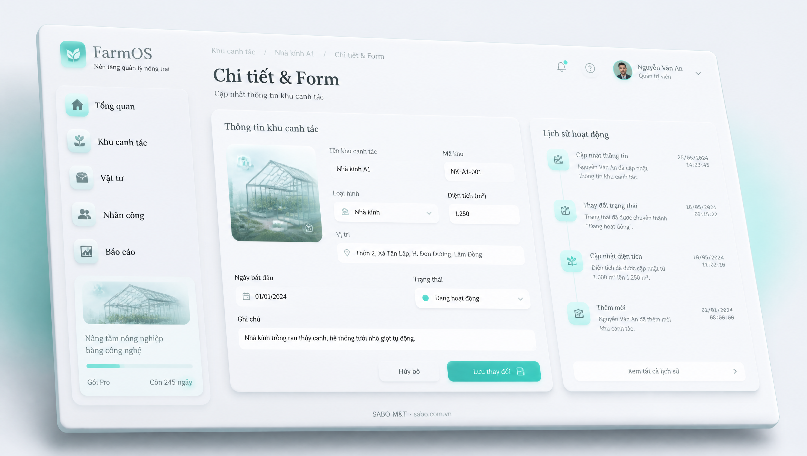 Giao diện web nông trại – trang trại — màn 3