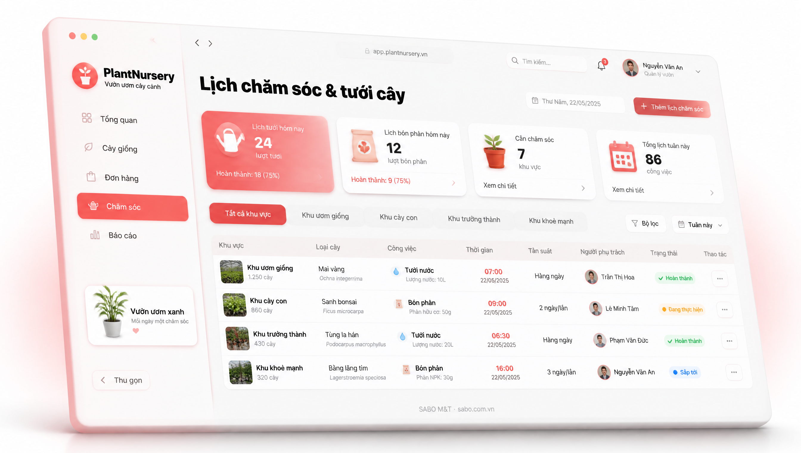 Giao diện web vườn ươm cây cảnh — màn 4