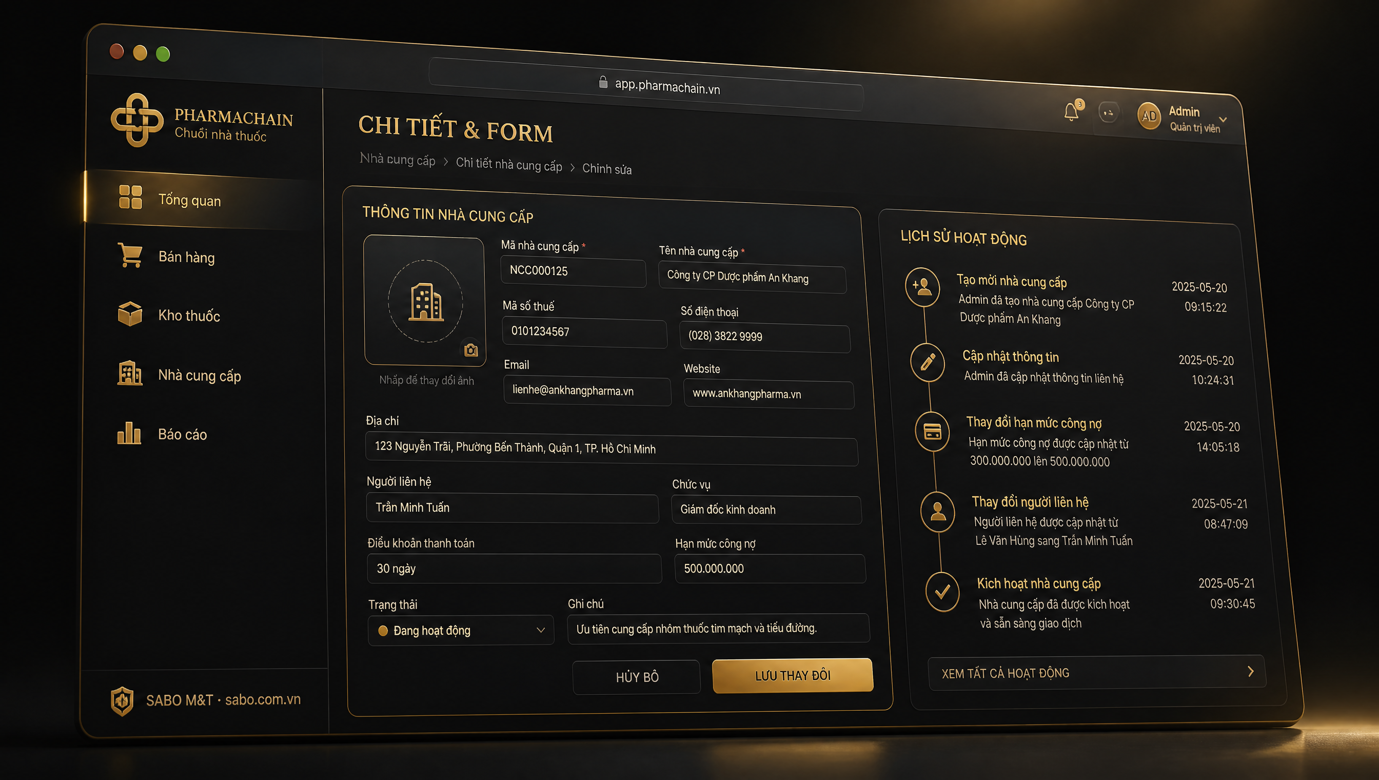 Giao diện web chuỗi nhà thuốc — màn 3