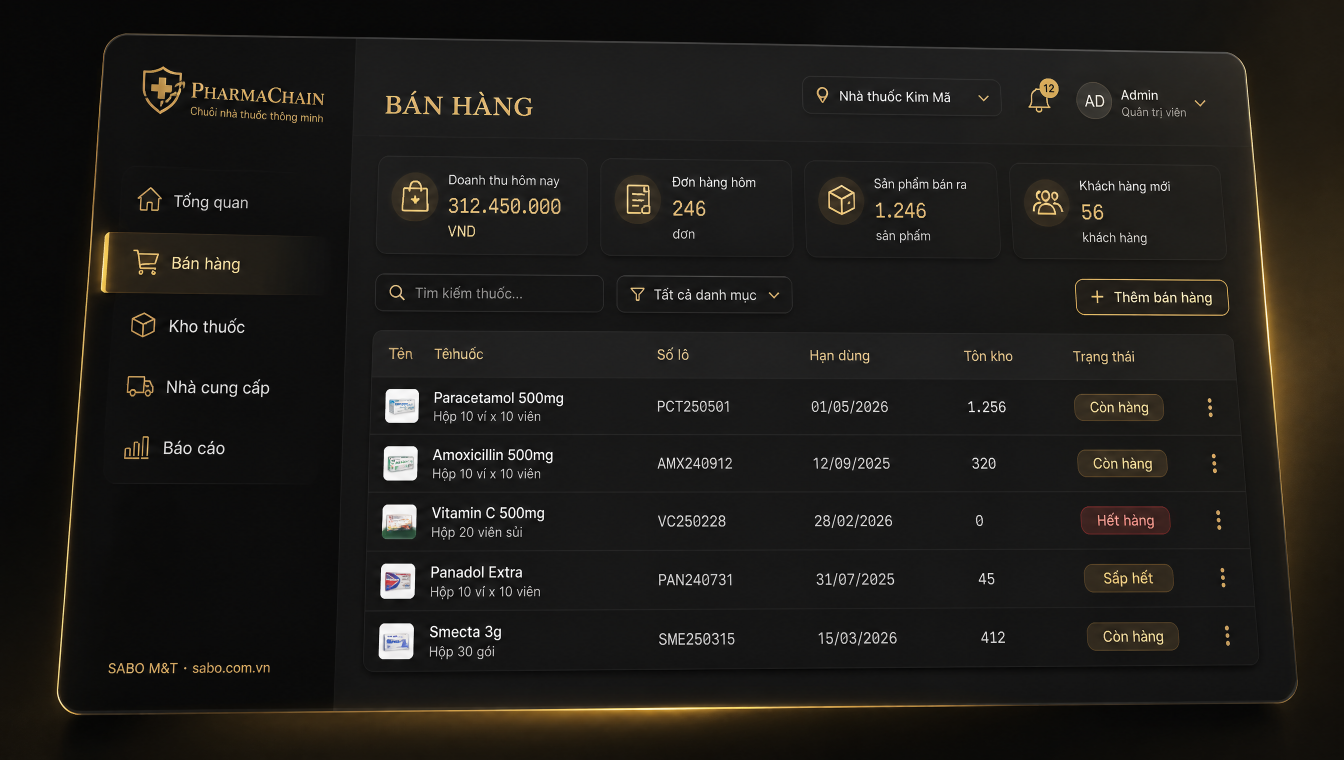Giao diện web chuỗi nhà thuốc — màn 2