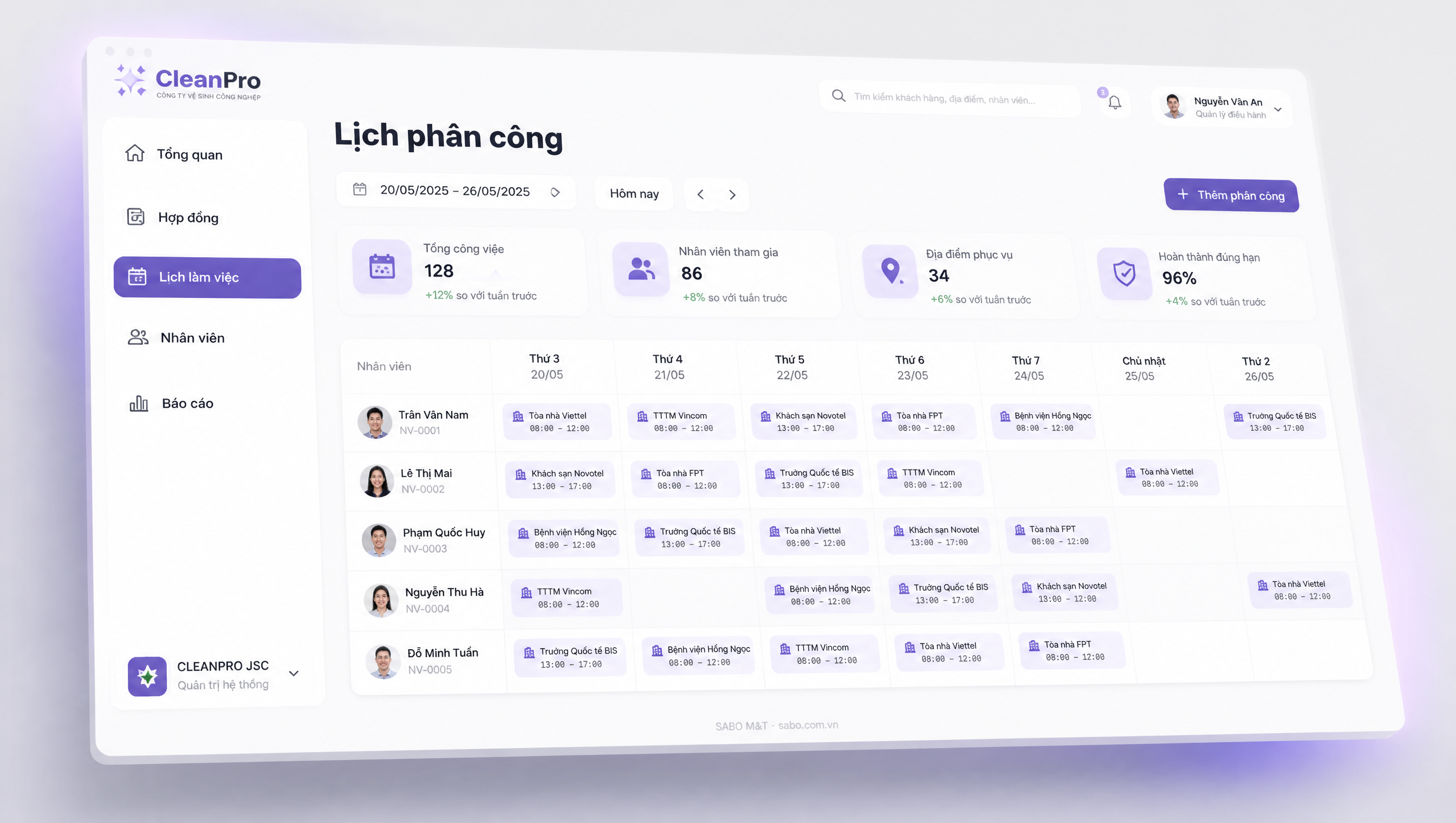 Giao diện web công ty vệ sinh công nghiệp — màn 4