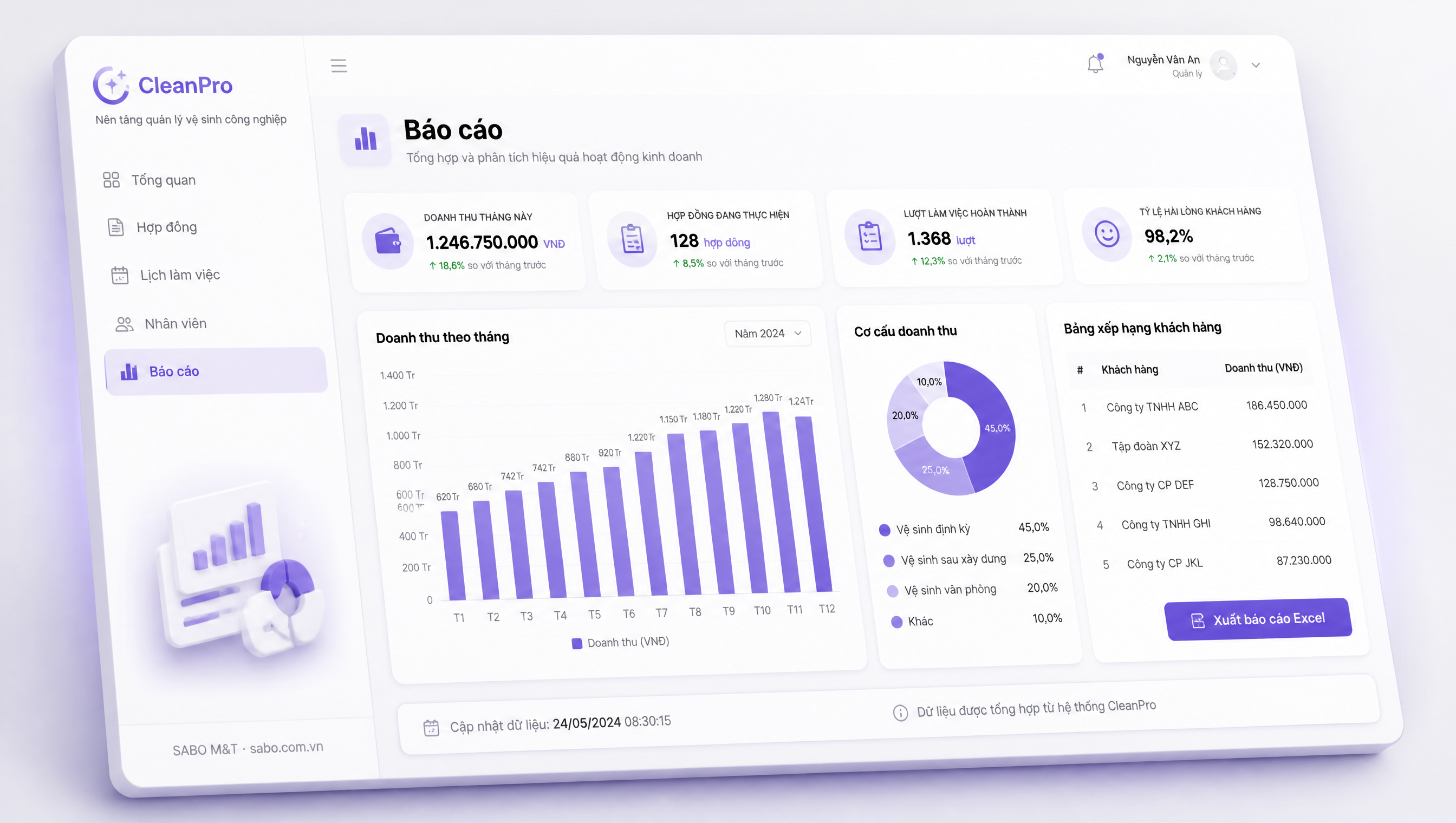 Giao diện web công ty vệ sinh công nghiệp — màn 5