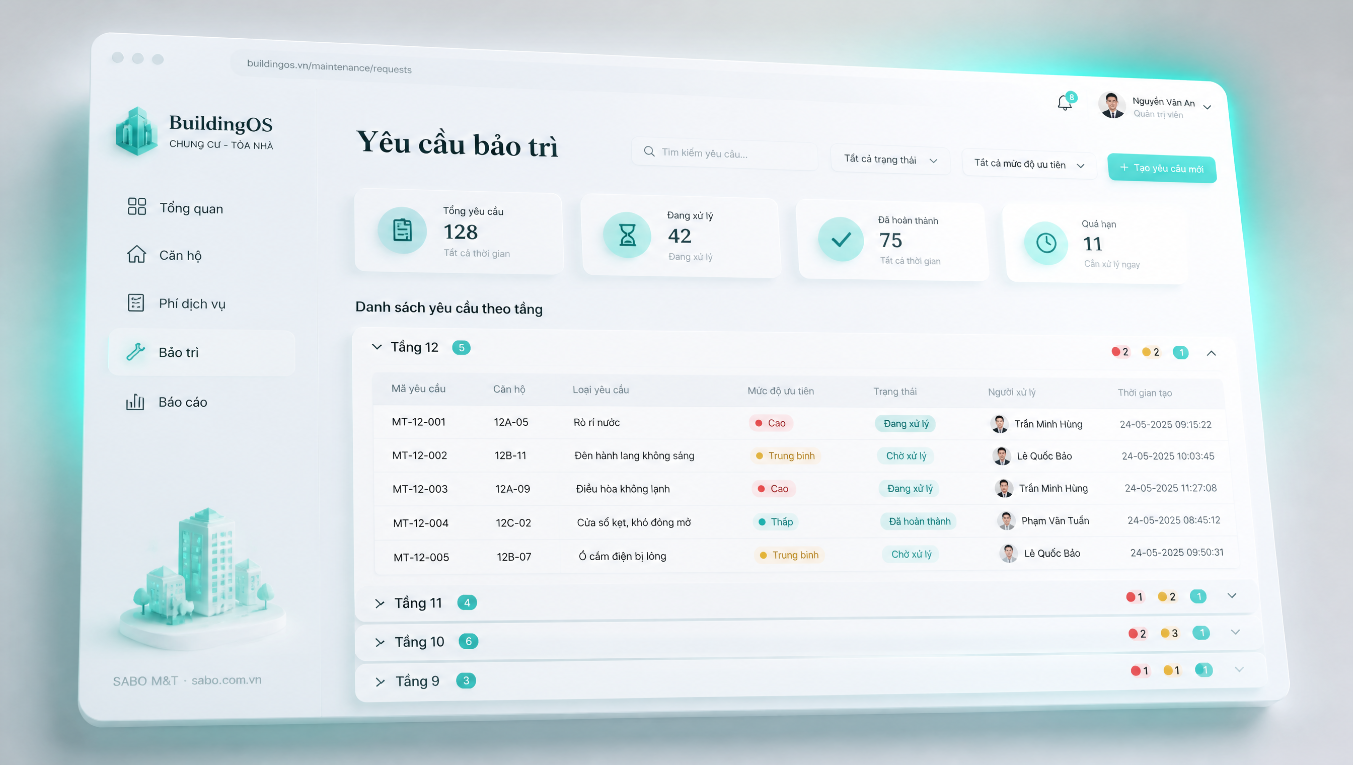 Giao diện web chung cư – tòa nhà — màn 4
