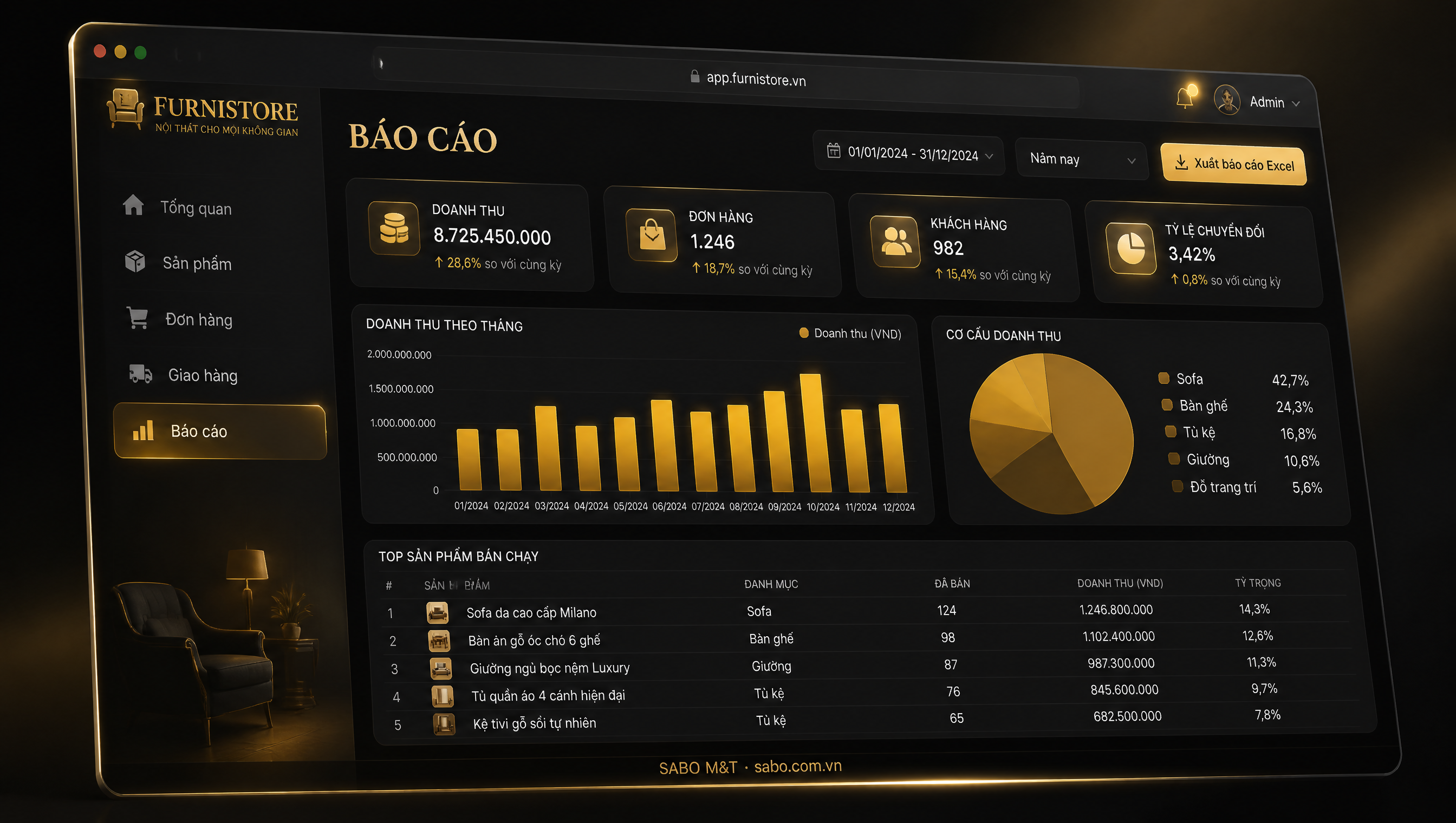 Giao diện web cửa hàng nội thất — màn 5