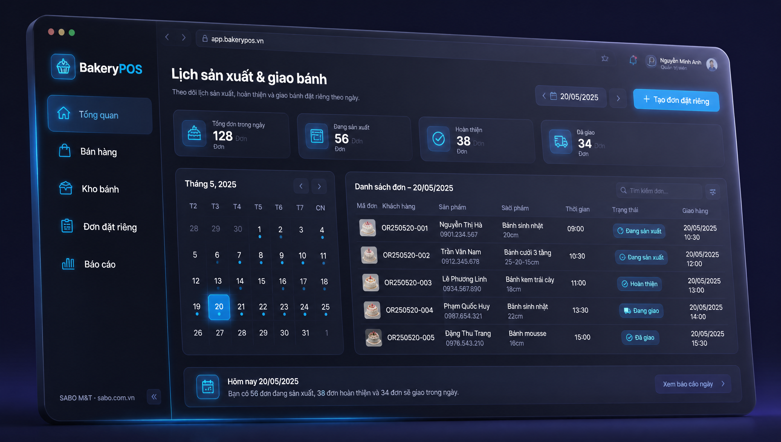 Giao diện web chuỗi cửa hàng bánh — màn 4