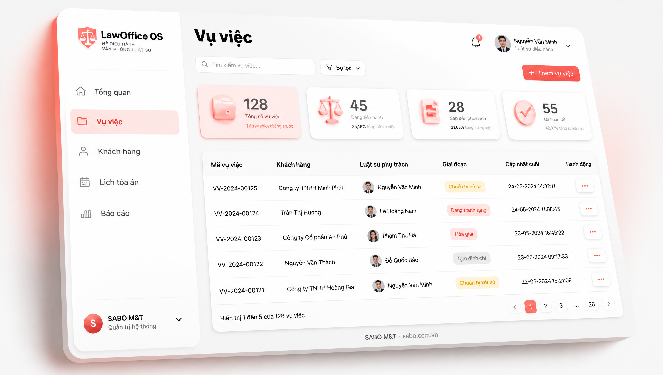 Giao diện web văn phòng luật sư — màn 2