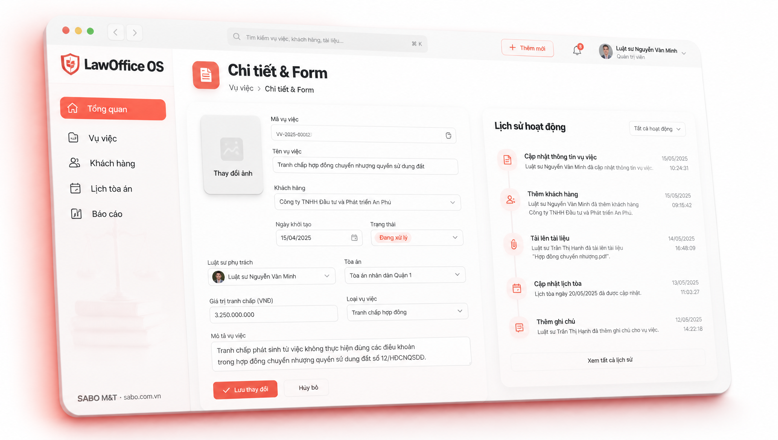 Giao diện web văn phòng luật sư — màn 3