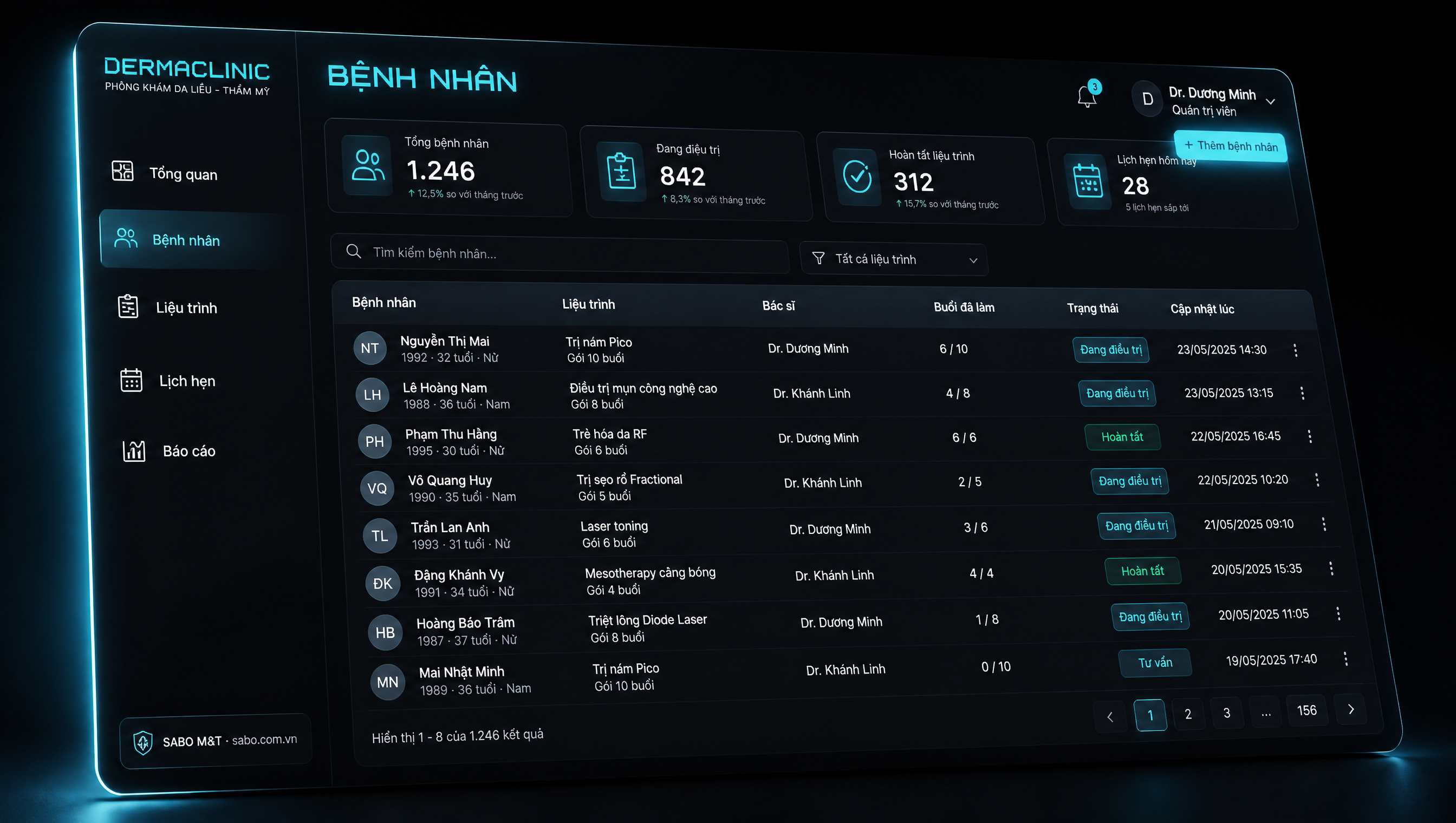Giao diện web phòng khám da liễu – thẩm mỹ — màn 2