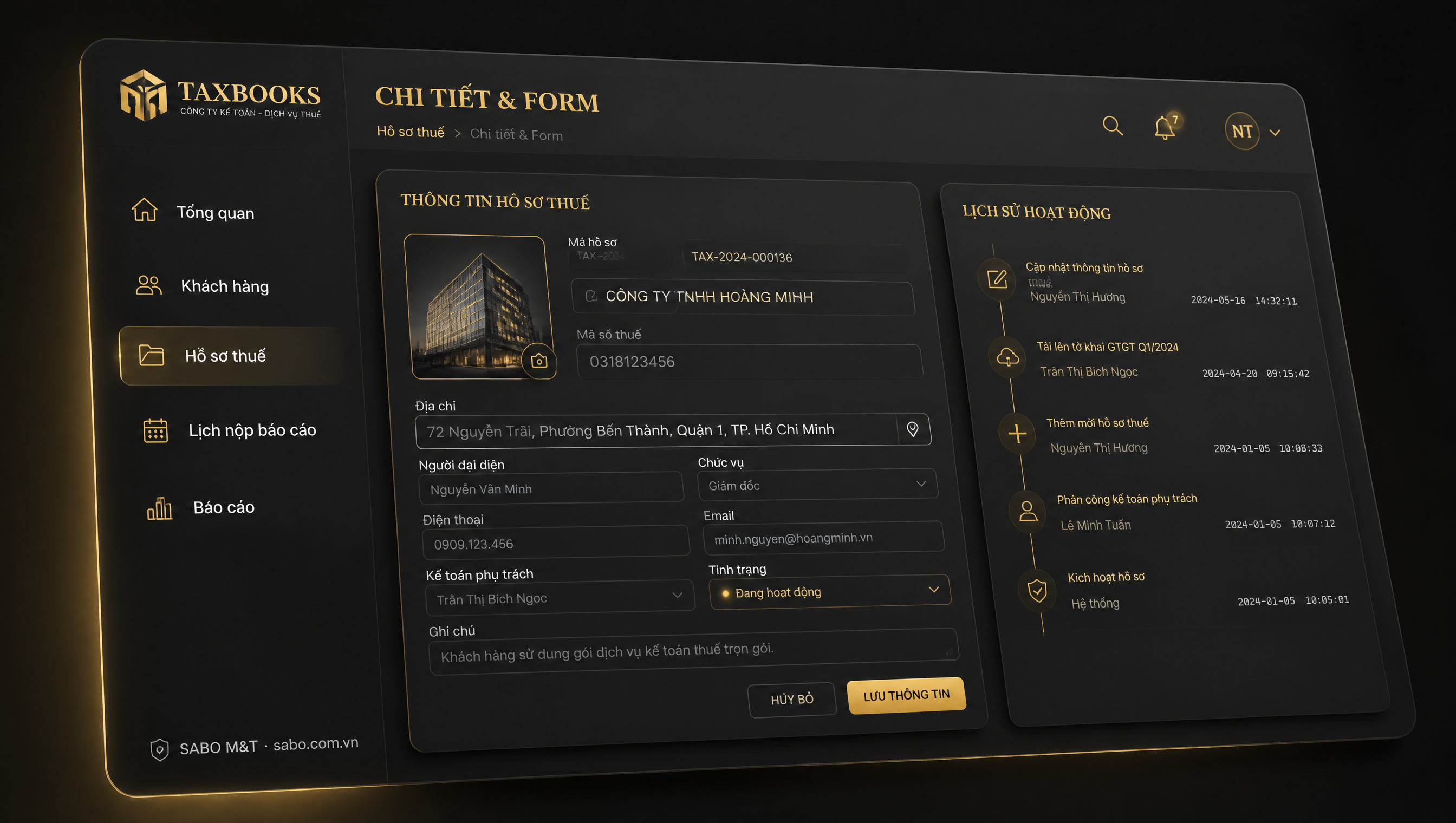 Giao diện web công ty kế toán – dịch vụ thuế — màn 3