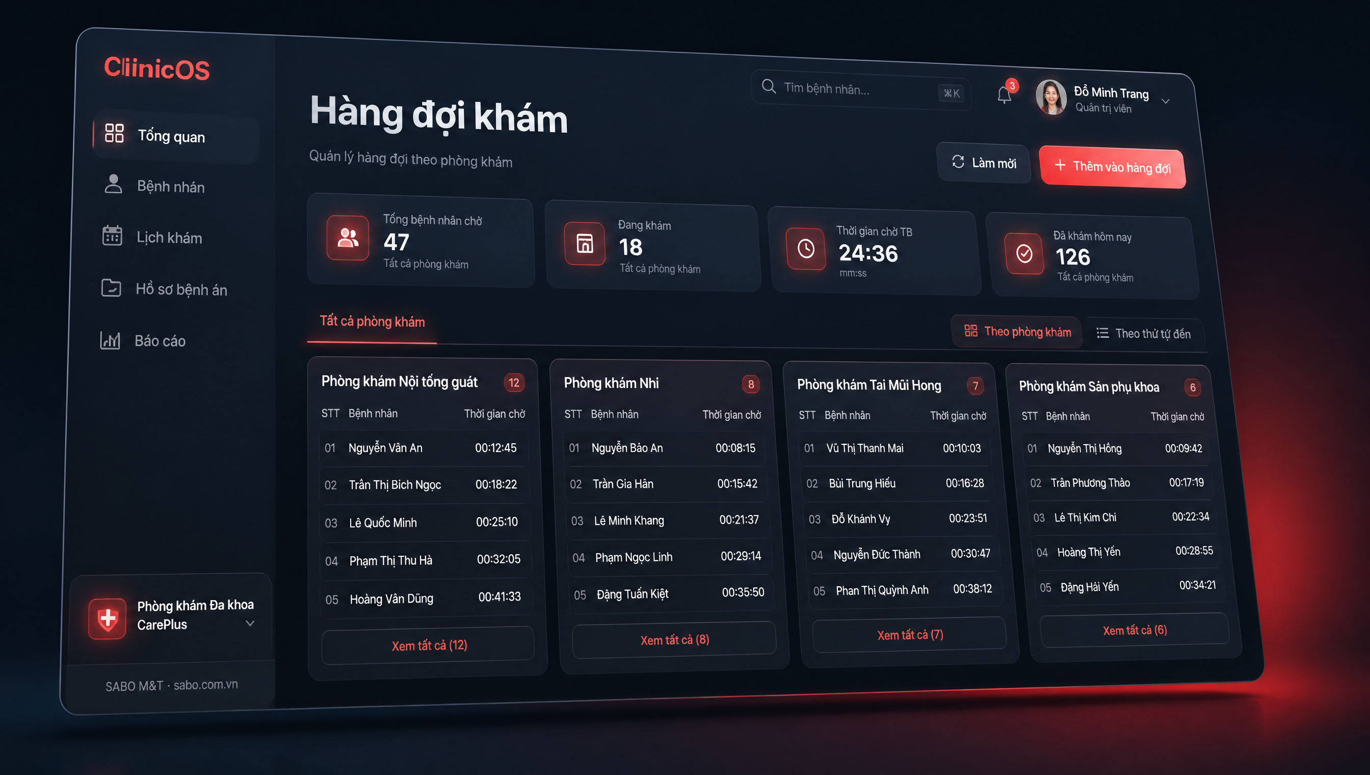 Giao diện web phòng khám đa khoa — màn 4