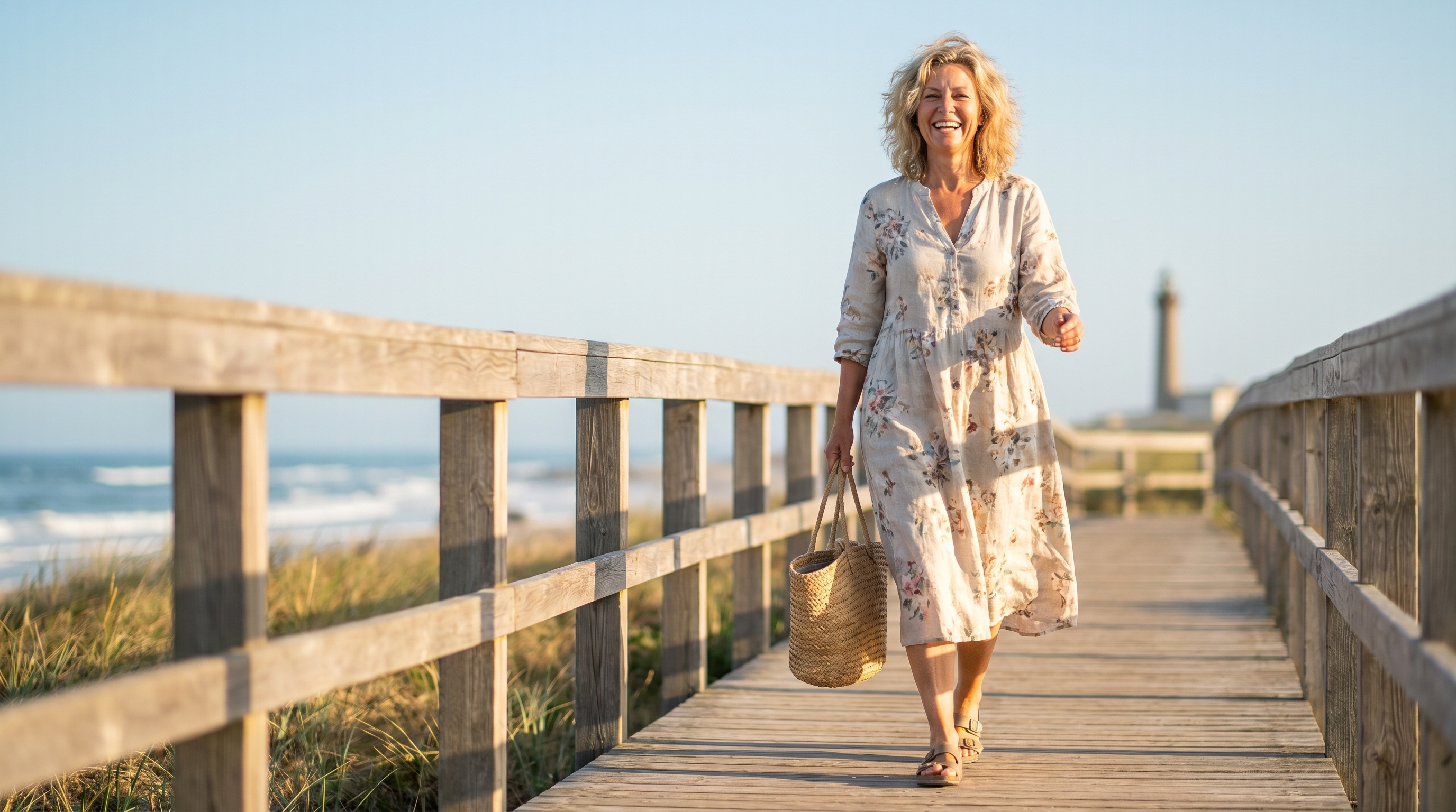 Woman walking, lighter legs