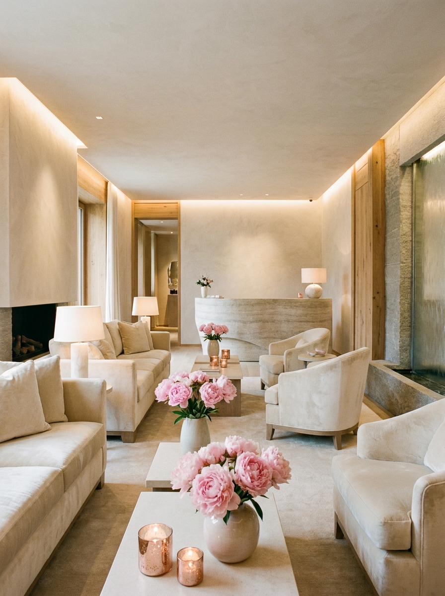 Luxury spa lounge interior