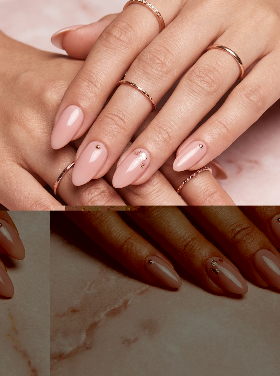 Creative nail art design by nail technician at nail studio