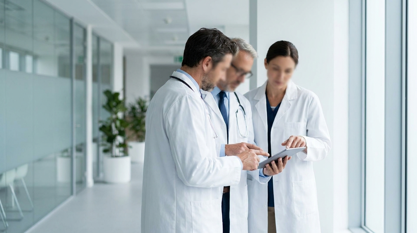 Doctors who studied in Poland practising in a hospital team