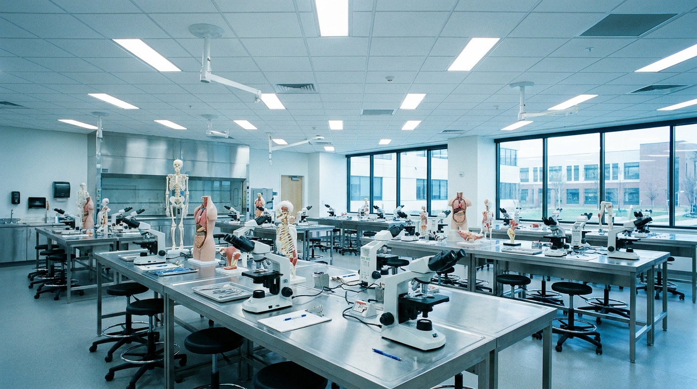 A medical laboratory where international students study medicine in Lithuania
