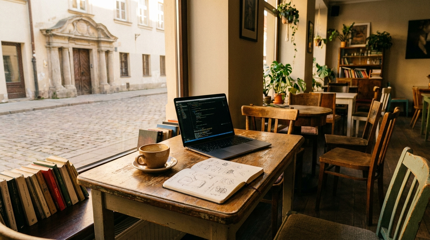 A Vilnius cafe study break — part of student life and the cost of living in Vilnius for students