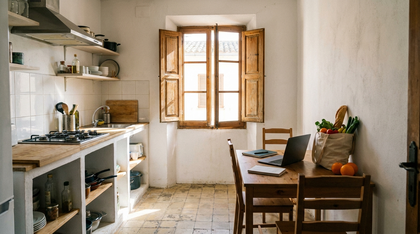 A sunny shared student apartment — part of the cost of studying medicine in Malta