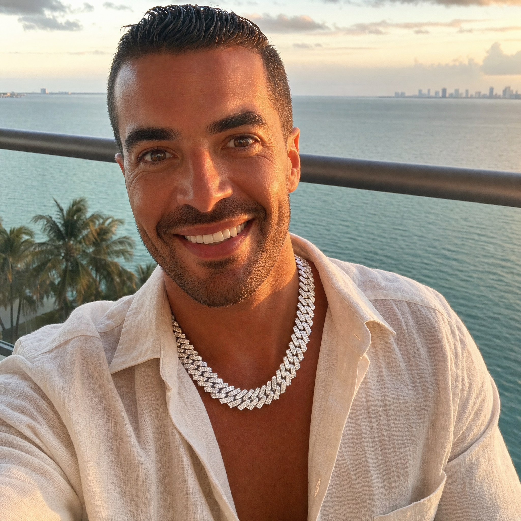 Customer wearing Iced Cuban Link Big Sizes