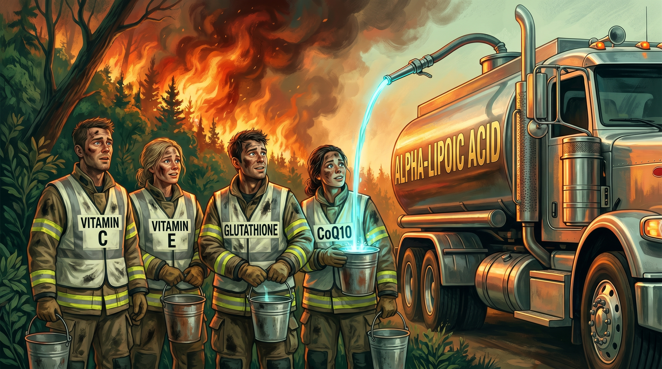 ALA supply truck refilling firefighters
