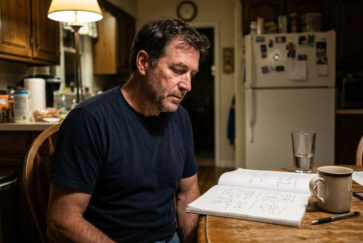 Mike T., founder of ProSense Home, at his kitchen table