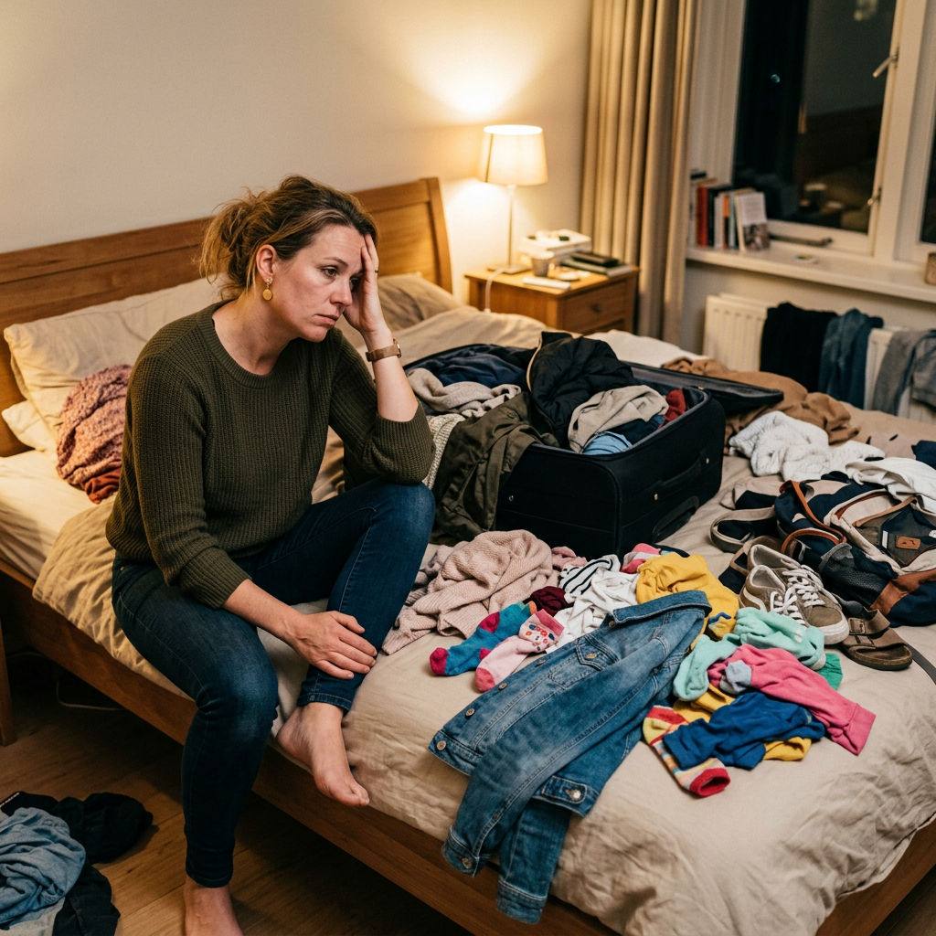 Inpakchaos de avond voor vertrek