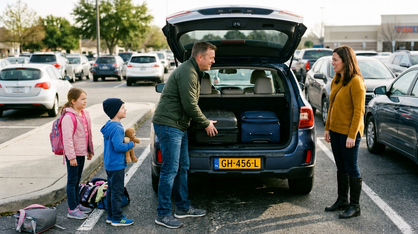 Zelfde gezin, zelfde auto, twee koffers passen nu makkelijk in de kofferbak