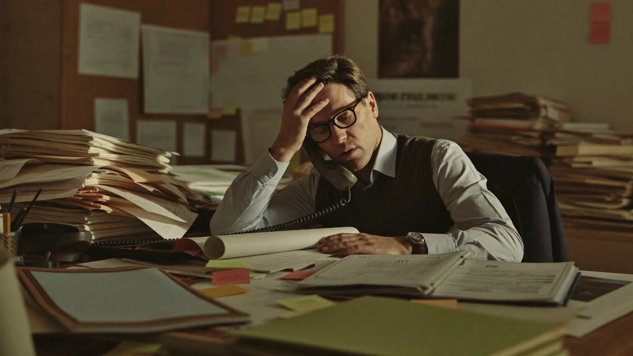 Professionista sommerso di lavoro e scartoffie