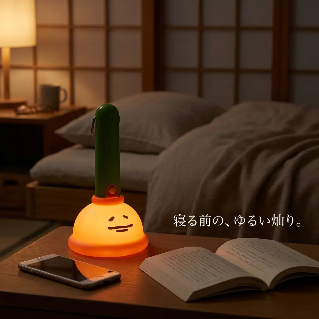 寝る前の、ゆるい灯り。（枕元・点灯）