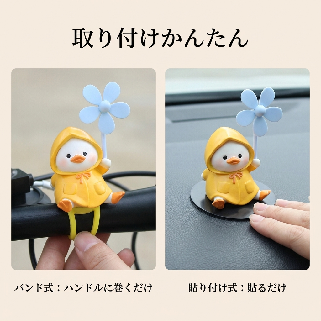 バンド式と貼り付け式の2つの取り付け方