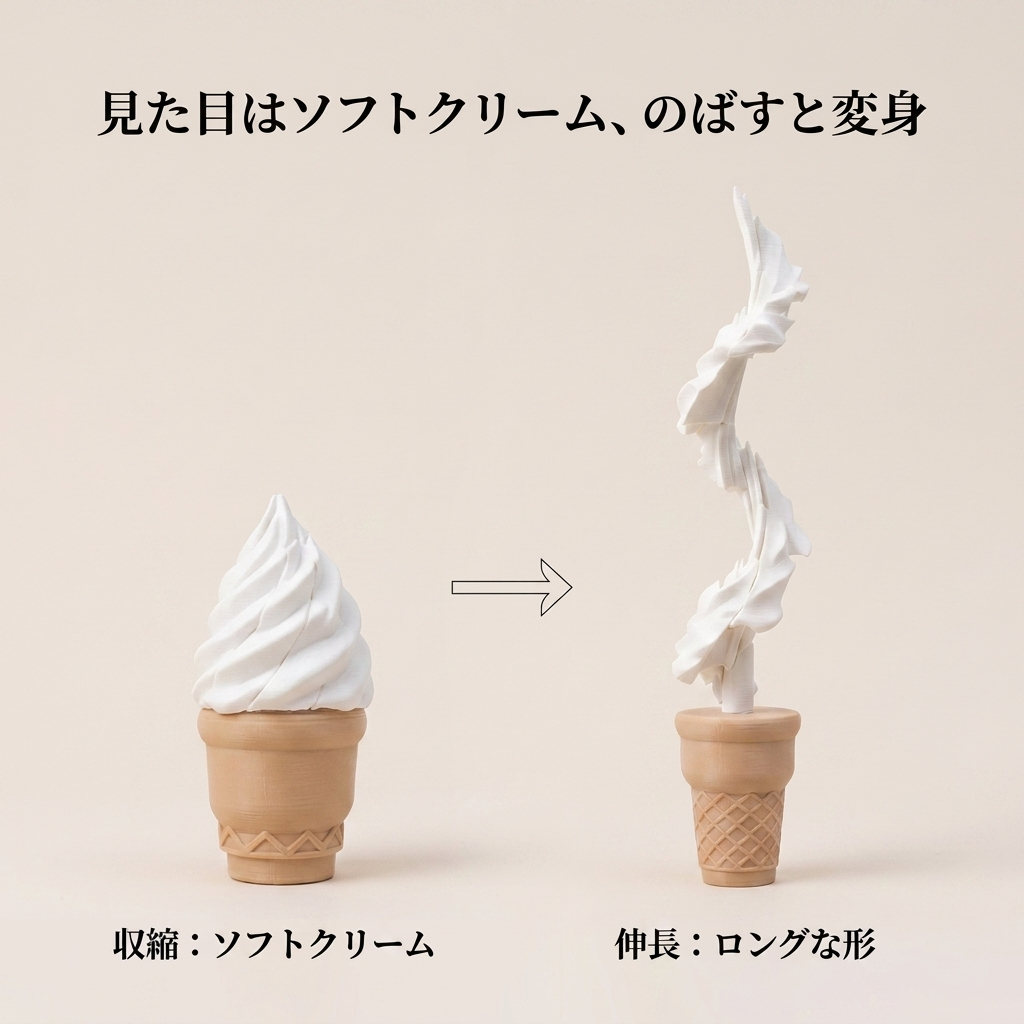 ソフトクリームから剣に変化する二段変化