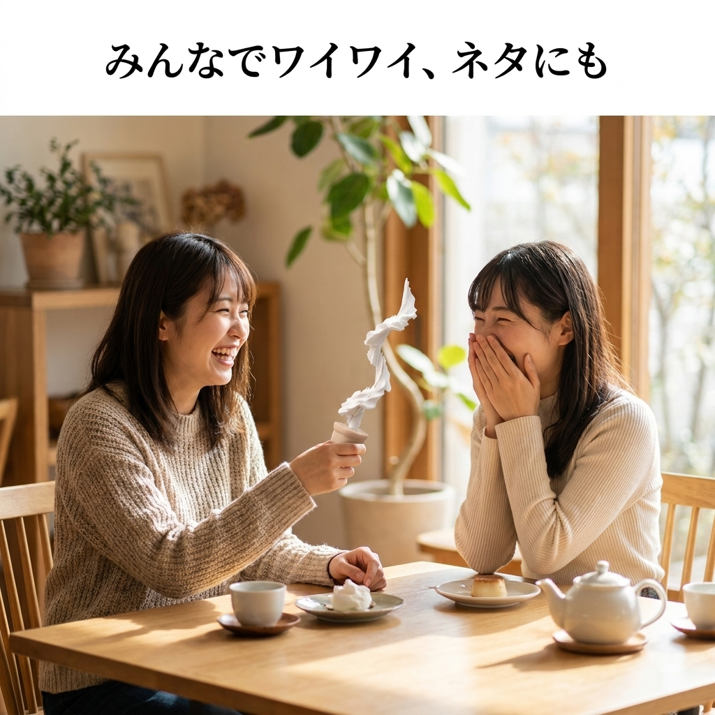 机や集まりで楽しむソフトクリーム剣