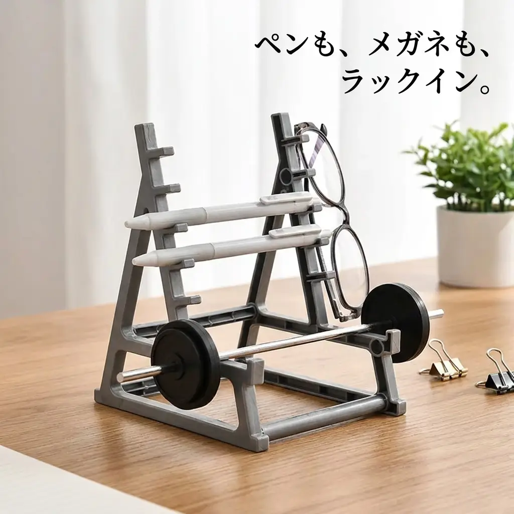 ペンもメガネもラックイン メガネ掛けもできる多用途