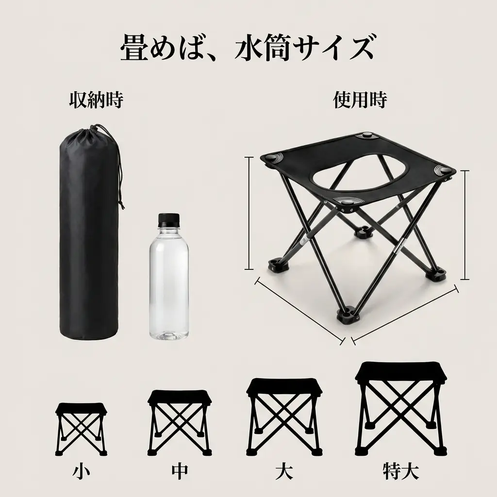 大人が座れるのに、驚くほどコンパクト。