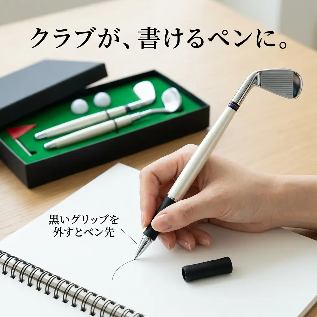 ミニチュアのクラブが、書けるペンに。