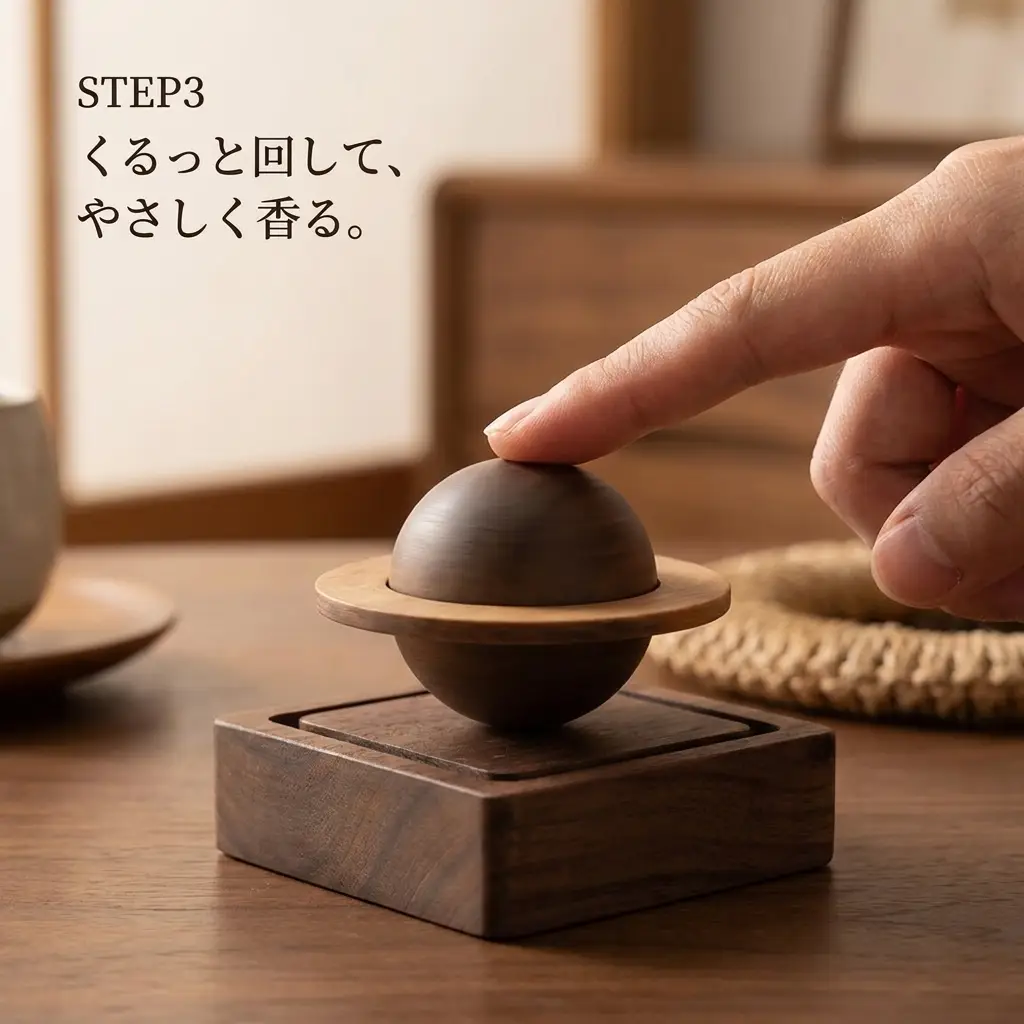 STEP3 指先で惑星を回して香りを楽しむ