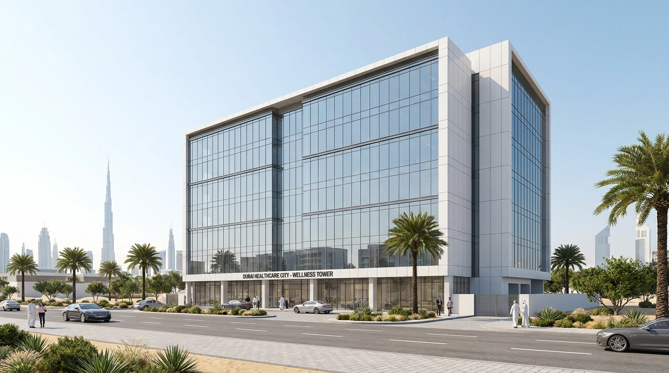 Vue extérieure de l'immeuble The Murex Clinics à Dubai Healthcare City