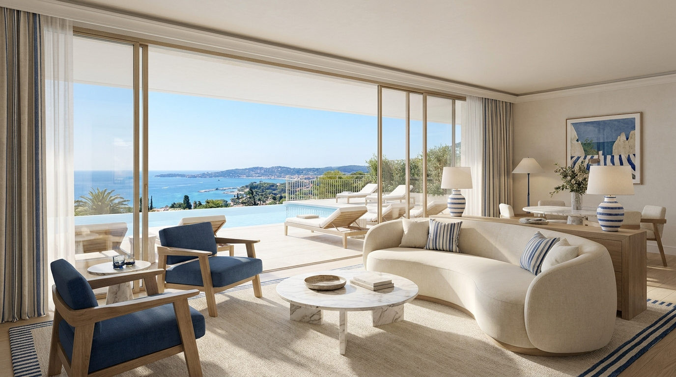 Suite hôtelière avec vue mer au Côte d'Azur Resort