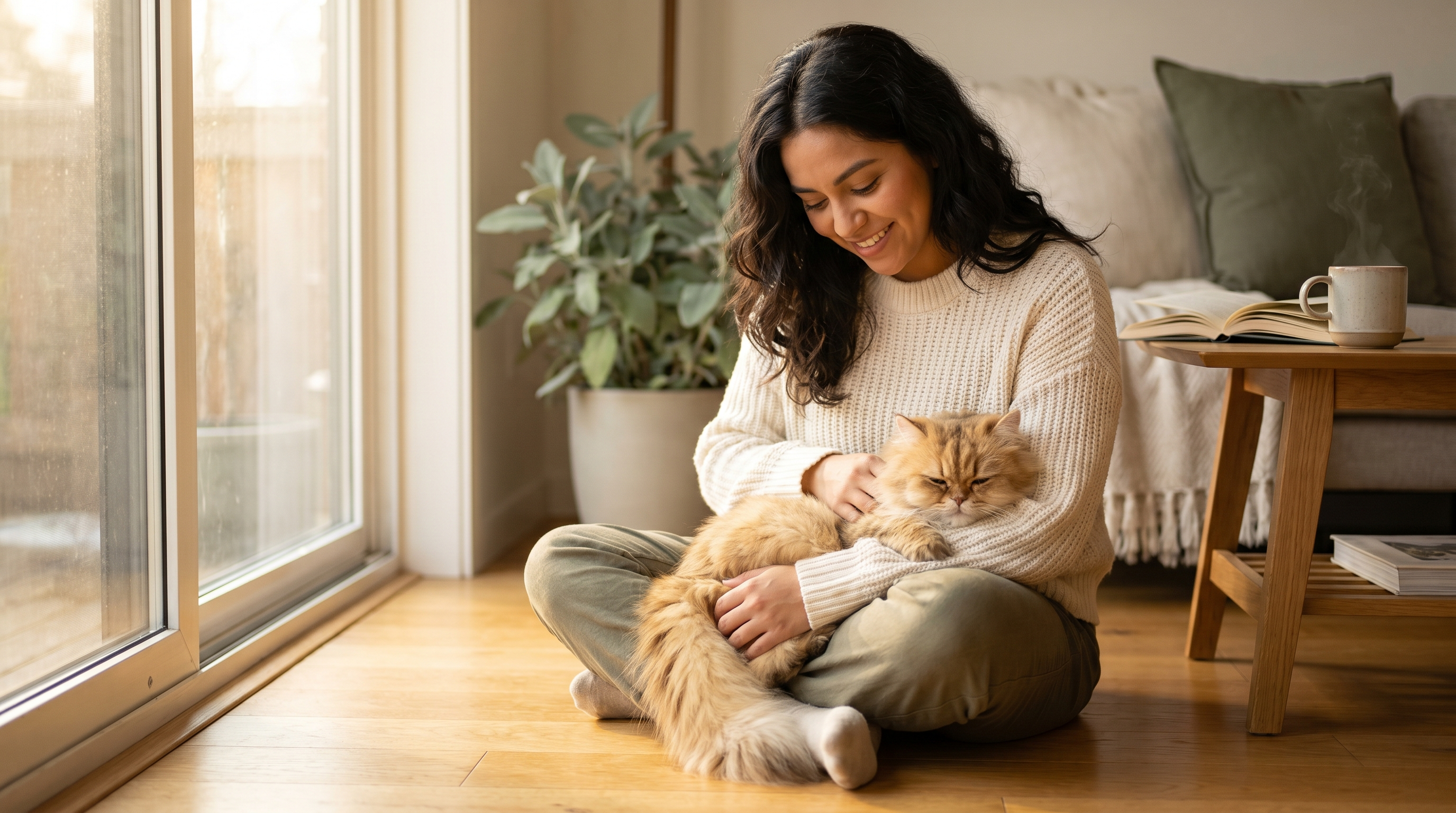 CalmPaws founder with her cat