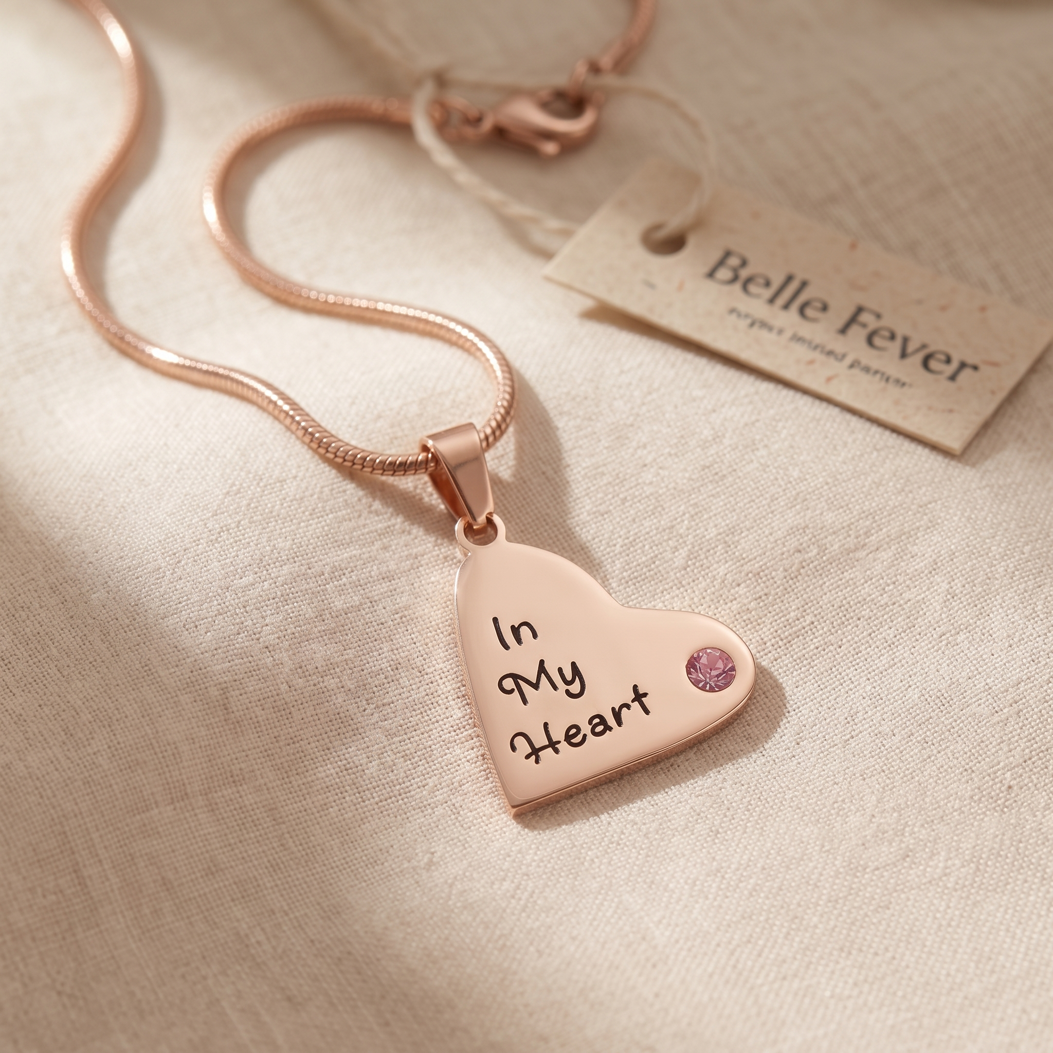A grandmother wearing a multi-stone birthstone pendant with a grandchild leaning against her