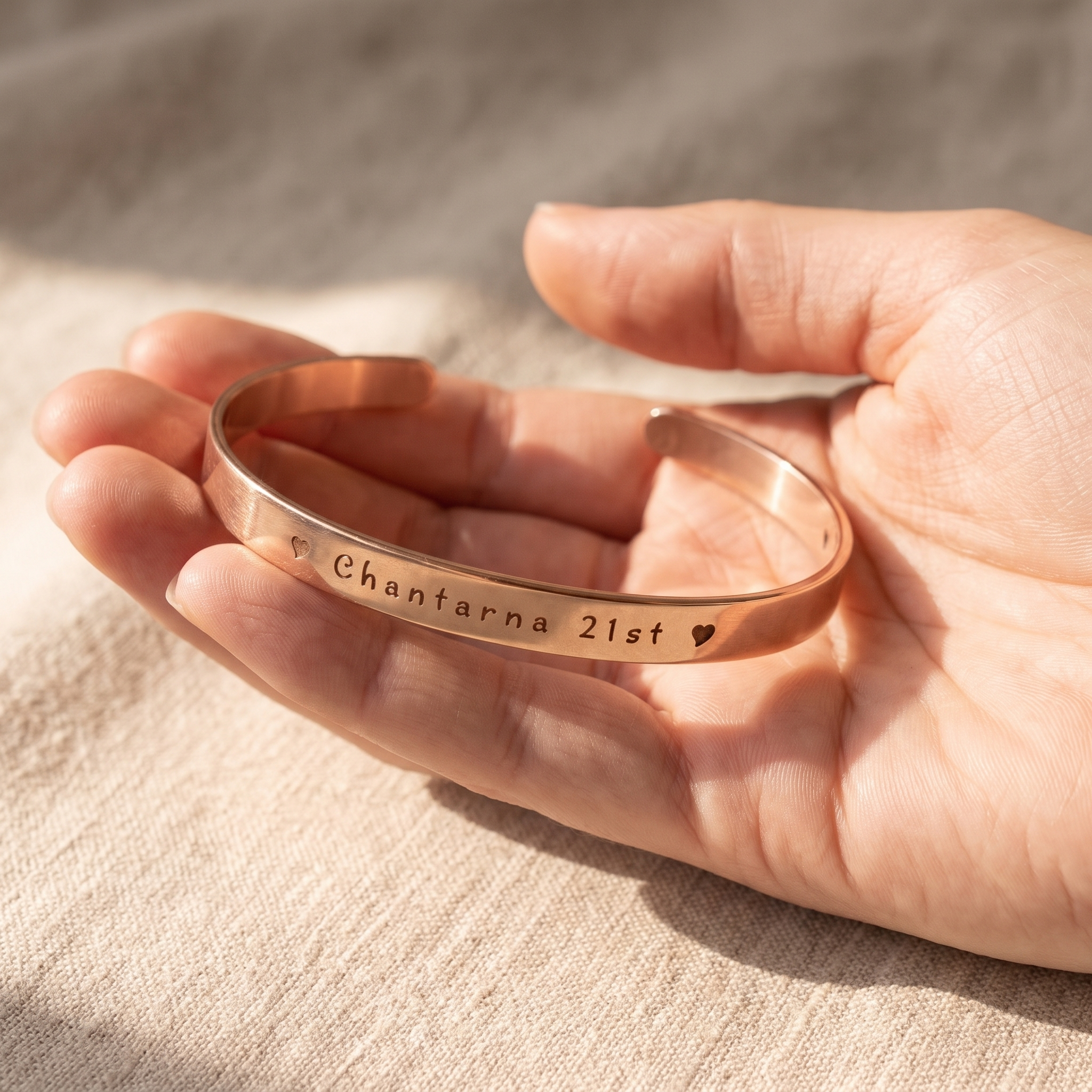 A pendant and rings worn on a hand held under running water