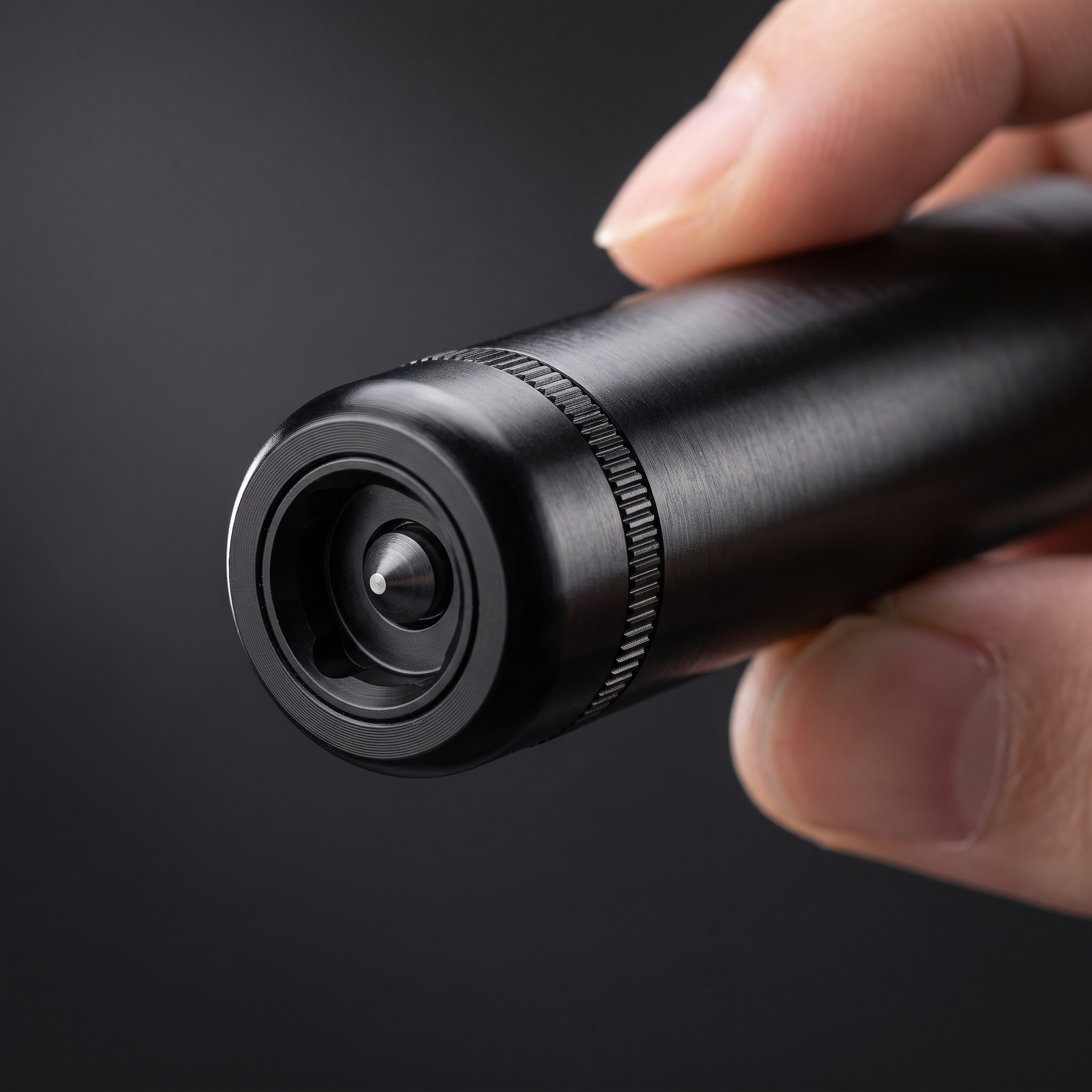 Close view of the recessed spring-loaded point inside the ExitReach striker end
