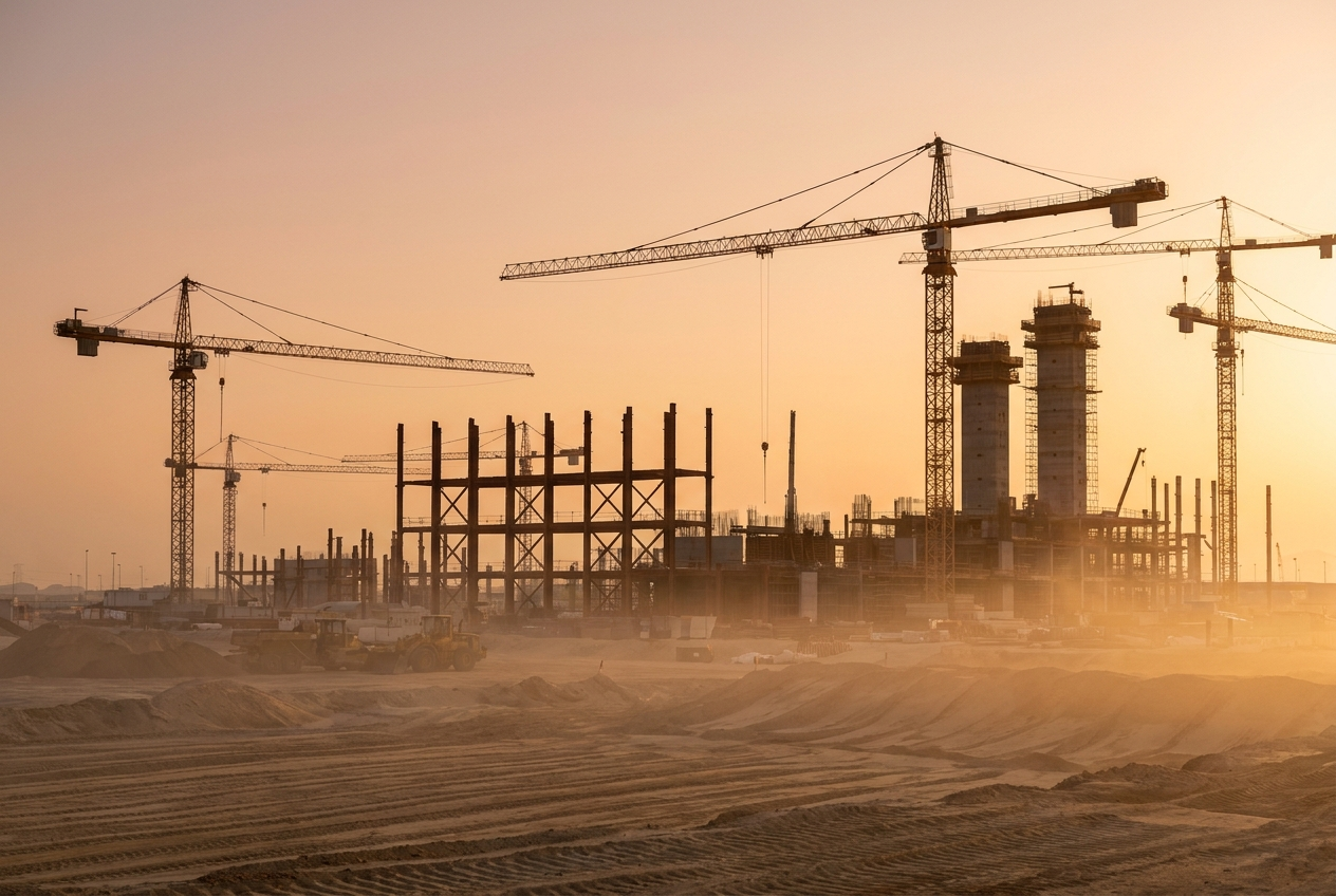 Development site at dawn
