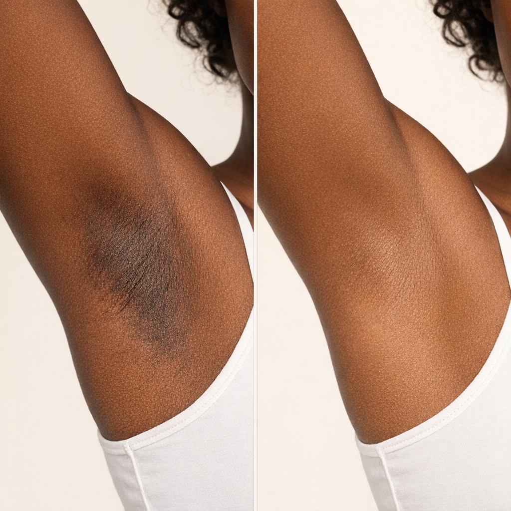 Dark underarms before and after